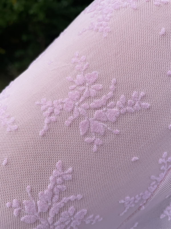 Cassiopeia Gitesse Mesh Bluse M/Velour Blomster Print Faded Pink Vejl. 300,- - Billede 2