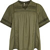 Cassiopeia Livnette Bluse Kortærmet M/Broderi Brun BM: S:120 M:130 L:140 XL:150 Lg:75 Vejl. 400,-