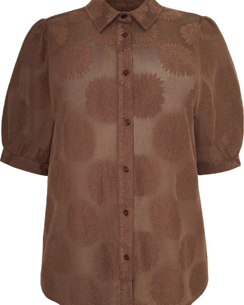 Cassiopeia Lolana Kortærmet Skjorte Brun BM: S:120 M:130 L:140 XL:150 Lg:75 Vejl. 399,-