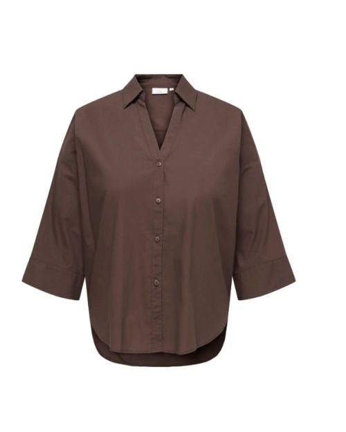 Only Saja Keri 3/4 Skjorte Brun BM: 42:130 44:135 46:140 48:145 50:150 52:155 54:160 LG:70/75 Vejl.379,95