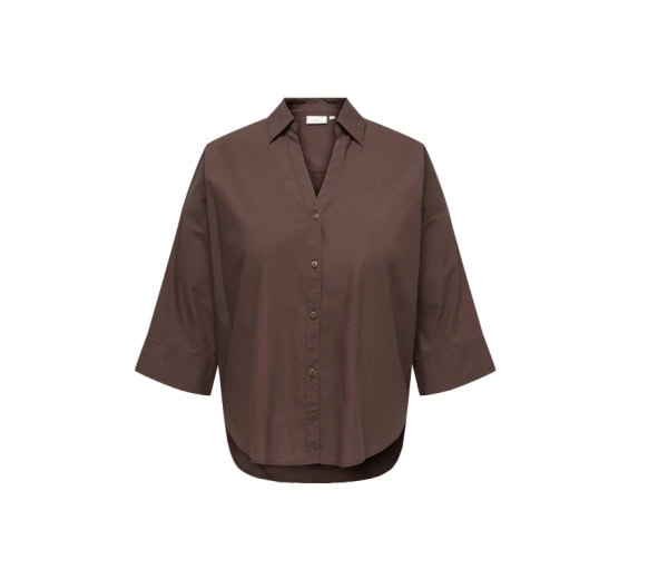 Only Saja Keri 3/4 Skjorte Brun BM: 42:130 44:135 46:140 48:145 50:150 52:155 54:160 LG:70/75 Vejl.379,95