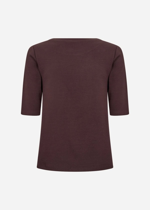 Wasabi Jona 2 Ribbet T-Shirt Chocolate Plum-Mørk Brun Vejl. 249,95 - Billede 2