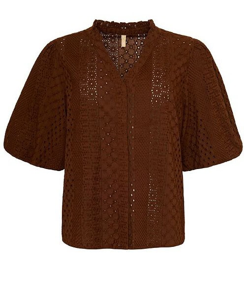 Cassiopeia Silessa Skjorte M/Hulmønster Cocoa-Brun BM: S:125 M:135 L:145 XL:155 LG:75 Vejl. 349,-