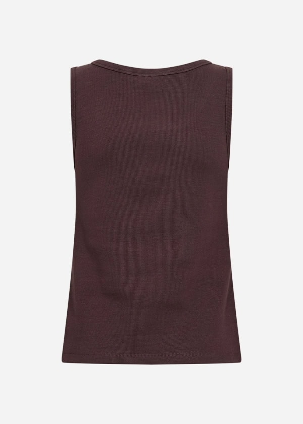 Wasabi Jona 1 Ribbet Top Chocolate Plum-Mørk Brun Vejl. 199,95 - Billede 2