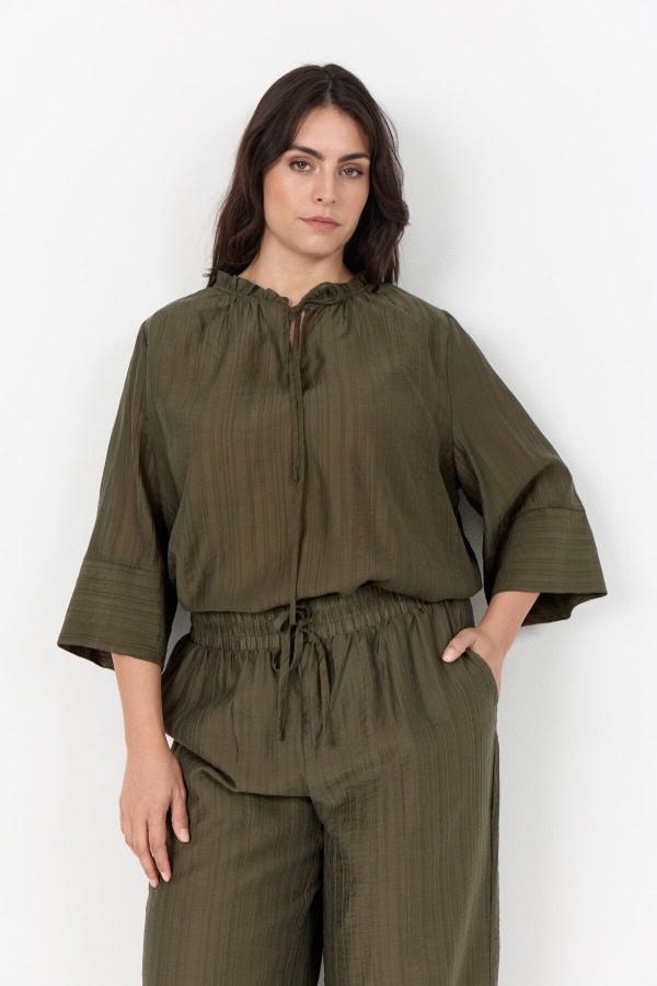 Wasabi Aimi 1 Bluse M/Bindedetaljer Grøn BM: 42:130 44:135 46/48:145 50/52:155 54/56:165 LG:70 Vejl. 399,95 - Billede 3