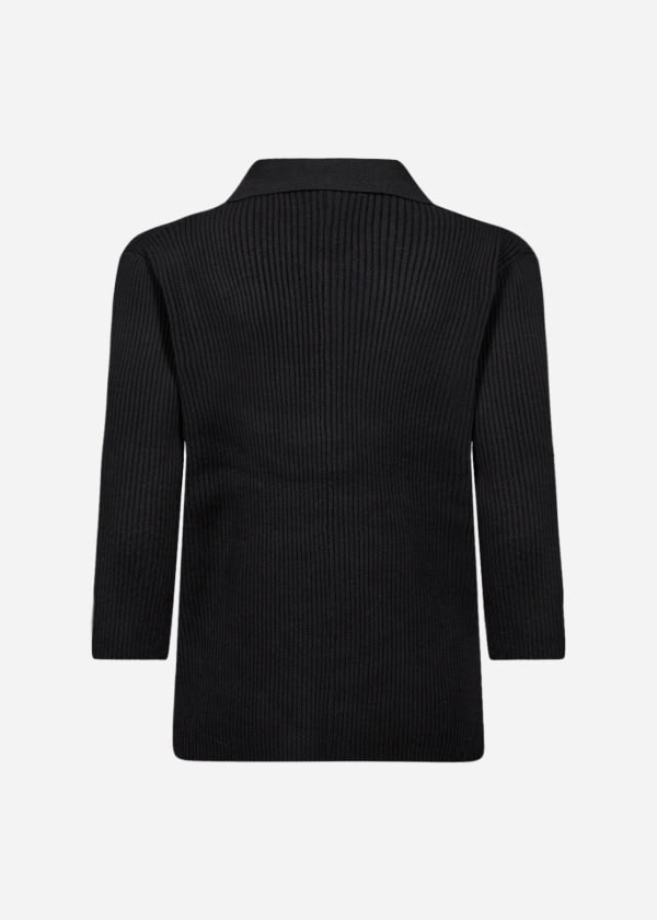 Wasabi Joeline 2 Tynd Ribbet Strik Bluse M/Krave Sort BM: 44:125 46/48:130 50/52:140 54/56:150 Vejl. 399,95 - Billede 2
