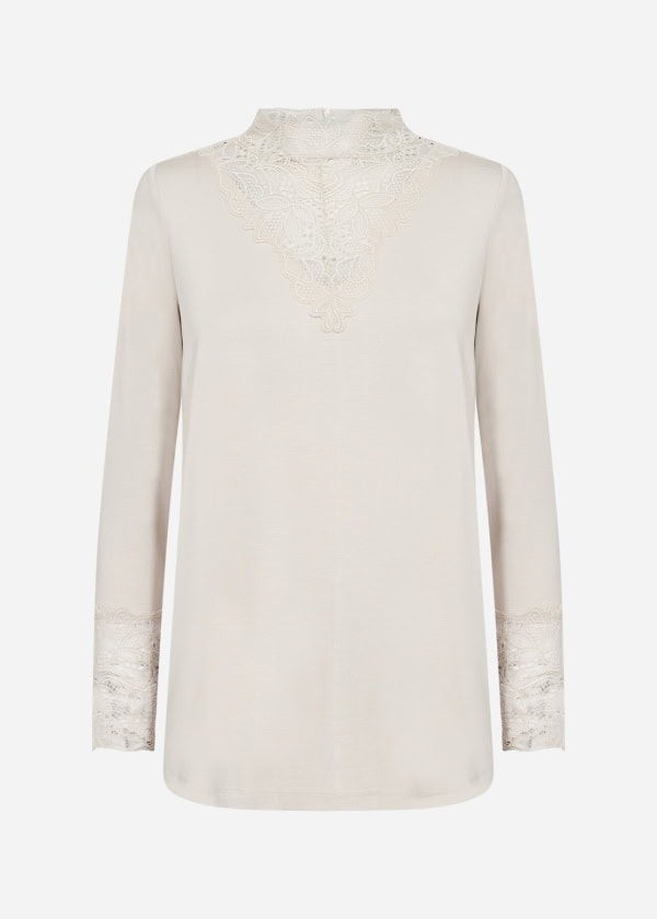 Wasabi Stella 8 Langærmet Bluse M/Blonde Beige Vejl. 299,95