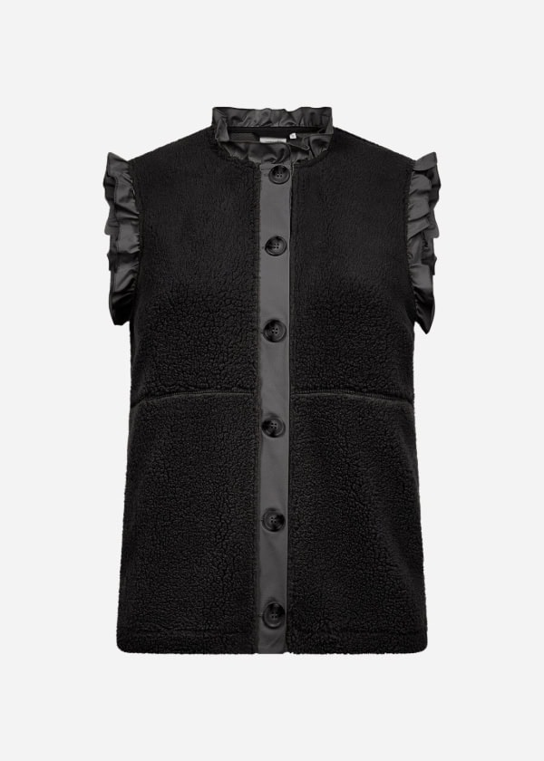 Wasabi Nettie 12 Bamse Vest M/Flæser Sort BM: 42:120 44:125 46/48:135 50/52:145 54/56:155 LG:75 Vejl. 299,95