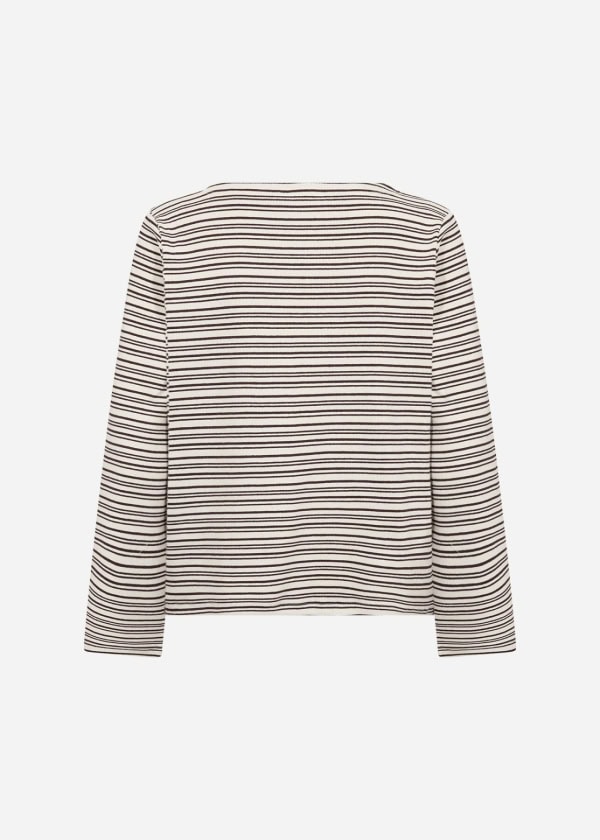 Wasabi Jay 2 Stribet Bluse Råhvid/Mørk Brun BM: 44:120 46/48:125 50/52:135 54/56:145 LG:70 Vejl. 349,95 - Billede 2