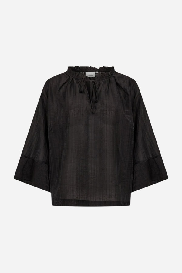 Wasabi Aimi 1 Bluse M/Bindedetaljer Sort BM: 42:130 44:135 46/48:145 50/52:155 54/56:165 LG:70 Vejl. 399,95
