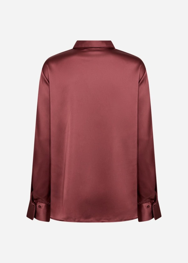 Wasabi Amalia 2 Skjorte Satin-Look Bordeaux BM: 42:125 44:130 46/48:140 50/52:150 54/56:160 LG:80 Vejl. 399,95 - Billede 2