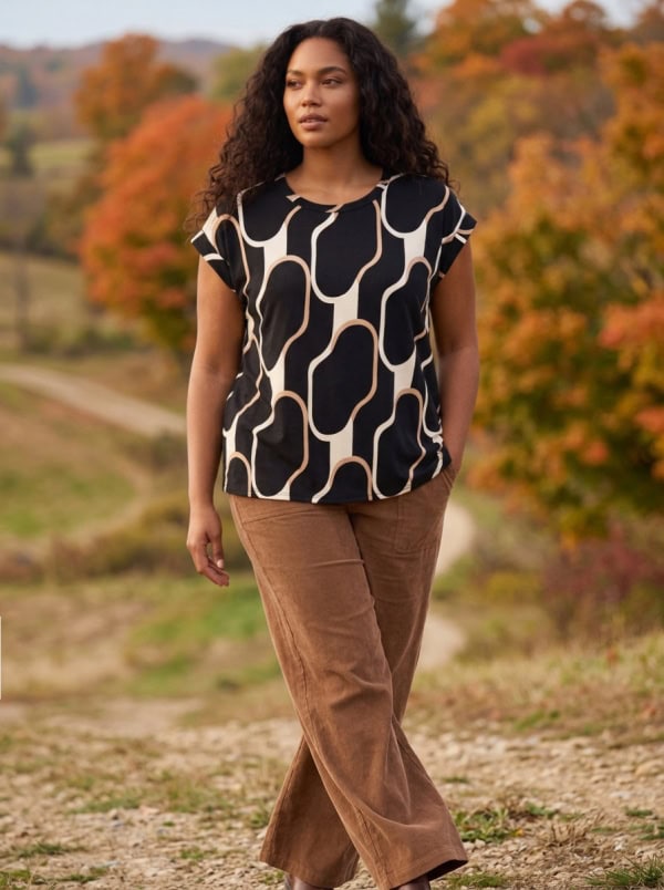 Cassiopeia Binanna Top M/Mønster Sort Combi BM: S:130 M:140 L:150 XL:160 LG:80 Vejl. 349,- - Billede 2