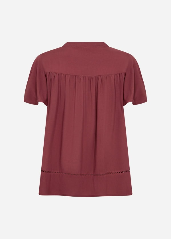 Wasabi Sia 44 Kortærmet Bluse Bordeaux BM: 42:125 44:130 46/48:140 50/52:150 54/56:160 58:170 LG:70 Vejl. 349,95 - Billede 4