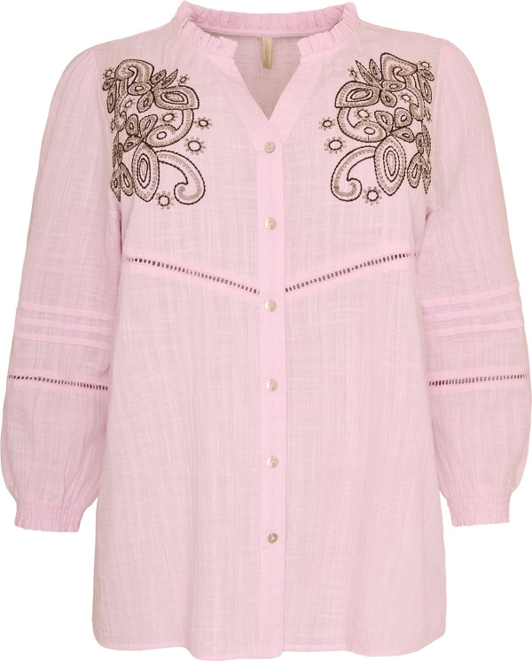 Cassiopeia Hevanna Skjorte M/Broderi Detalje Rosa Combi BM: S:120 M:130 L:140 XL:150 LG: 75 Vejl. 350,-