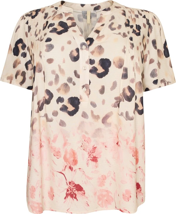 Cassiopeia Primrose Bluse Kortærmet Sand Combi BM: S:125 M:135 L:145 XL:155 LG:70/75 Vejl. 349,- - Billede 2