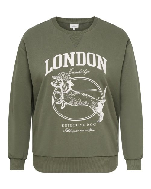 Only Amelia Sweatshirt M/Print LONDON Grøn BM: S:120 M:130 L:140 XL:150 LG:75 Vejl.229,95