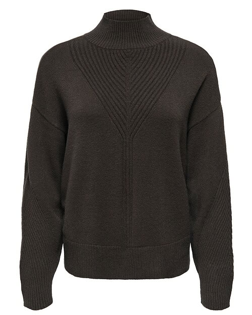 Only Princess Highneck Strik Pullover Mørke Brun Melange BM: S:120 M:130 L:140 XL:150 LG:70 Vejl. 299,95 - Billede 3