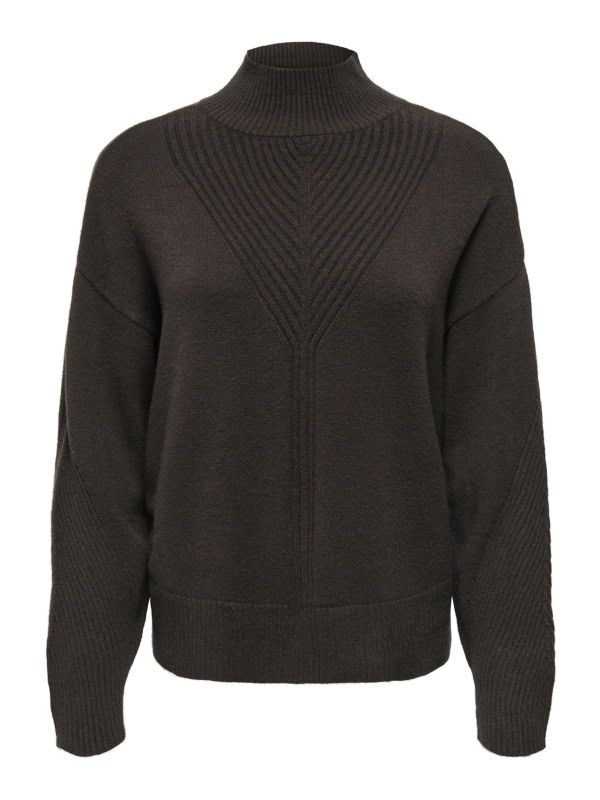 Only Princess Highneck Strik Pullover Mørke Brun Melange BM: S:120 M:130 L:140 XL:150 LG:70 Vejl. 299,95 - Billede 3