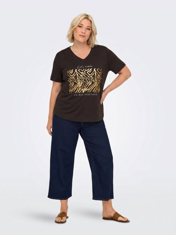 Only Nicky T-Shirt M/Print Coffee Bean-Mørk Brun BM: S:115 M:125 L:135 XL:145 LG:75 Vejl. 159,95 - Billede 2