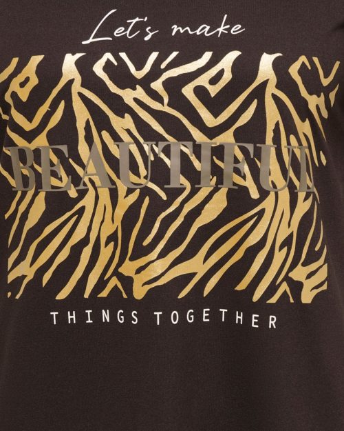 Only Nicky T-Shirt M/Print Coffee Bean-Mørk Brun BM: S:115 M:125 L:135 XL:145 LG:75 Vejl. 159,95 - Billede 4
