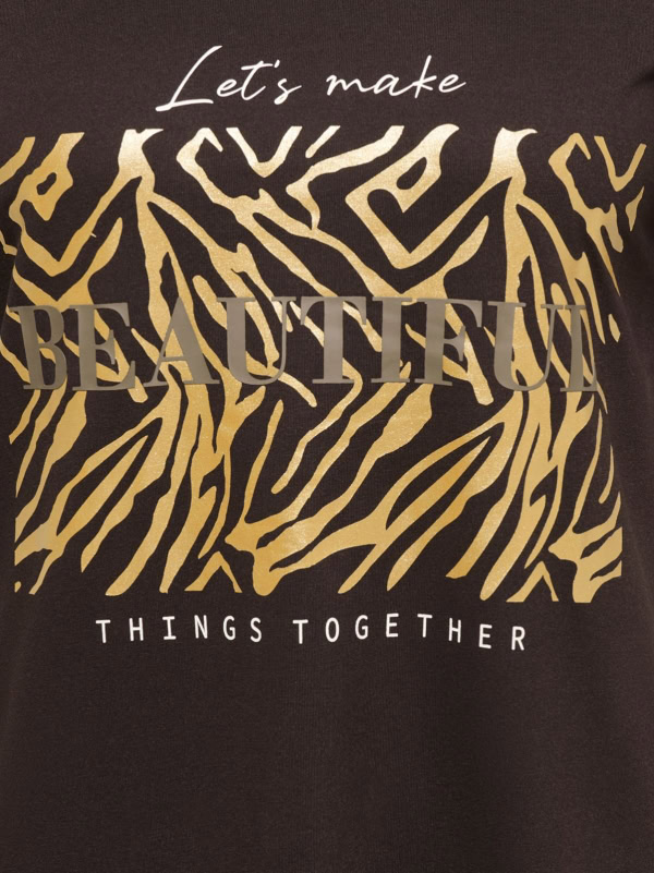 Only Nicky T-Shirt M/Print Coffee Bean-Mørk Brun BM: S:115 M:125 L:135 XL:145 LG:75 Vejl. 159,95 - Billede 4