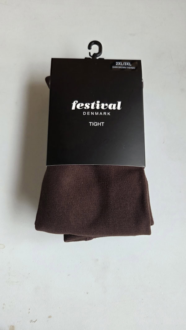 Festival Termo Strømpebukser Mørk Brun Str. L/XL=42-46  2XL/3XL=48-54   Vejl. 180,-