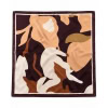 Vanting Lille Satin-look tørklæde brun m/mønster 70x70cm Vejl. 74,95