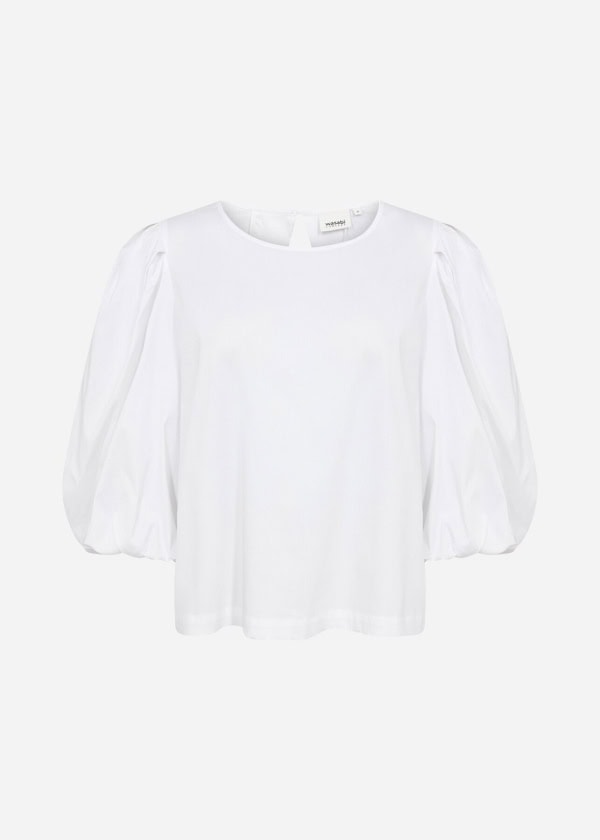 Wasabi Saga 43 Bluse M/Pufærmer Hvid BM: 42:125 44:130 46/48:135 50/52:145 54/56:155 LG:70 Vejl. 499,95 - Billede 4