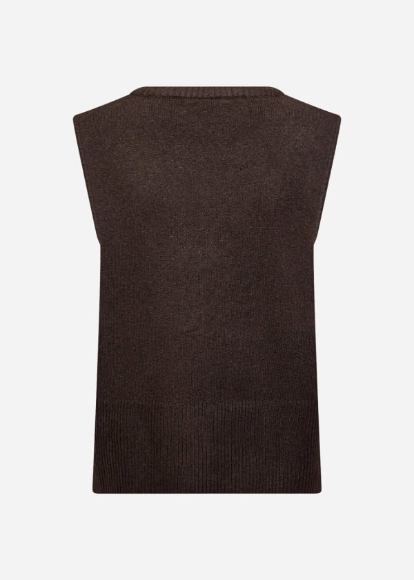 Wasabi Chanin 6 Strik Vest Mørk Brun BM: 44:120 46/48:130 50/52:140 54/56:150 LG:70 Vejl. 349,95 - Billede 2