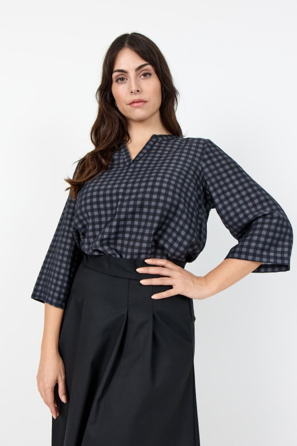 Wasabi Juta Aop 4 Ternet Bluse Grå/Sort BM: 42:115 44:120 46/48:130 50/52:140 54/56:150 58:160 LG:80 Vejl. 399,95 - Billede 3