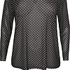 Cassiopeia Gwenna Mesh Bluse sort m/hvide prikker Lg:75 Vejl. 300,-