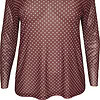 Cassiopeia Gwenna Mesh Bluse bordeaux m/hvide prikker Lg:75 Vejl. 300,-