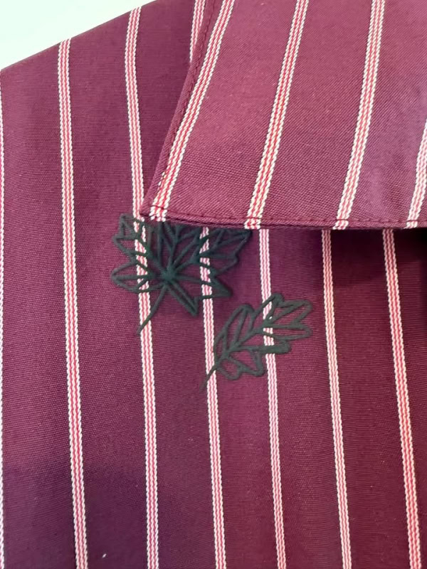 Cassiopeia Katilla Stribet Skjorte Bordeaux Combi BM: S:125 M:135 L:145 XL:155 LG:80 Vejl. 350,- - Billede 2