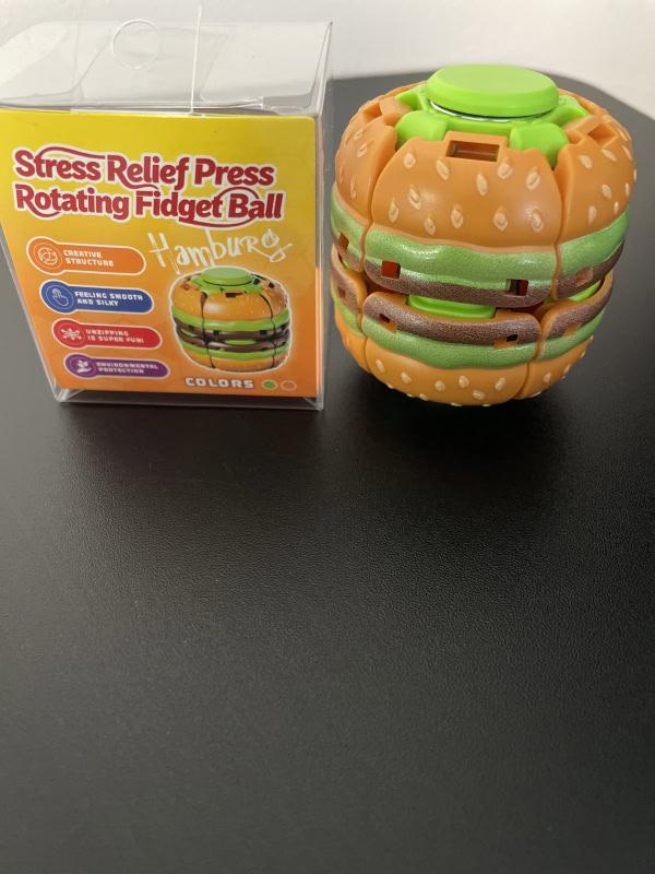 Vanting Stress Relief Press Rotating Fidget Ball - Hamburger