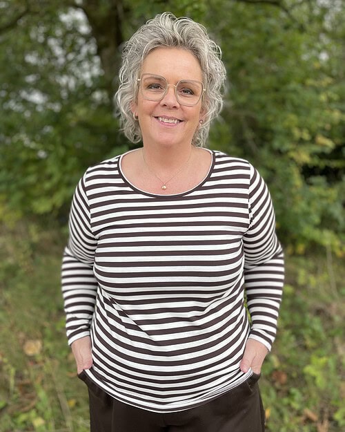 Only Chili Langærmet Stribet Basis Bluse Brun/Råhvid LG:70 Vejl. 159,95