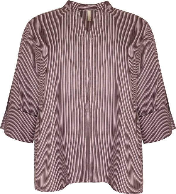 Cassiopeia Nanessi Stribet Bluse M/Sløjfe Print Bordeaux Combi BM: S:120 M:130 L:140 XL:150 LG:75 Vejl. 350,-