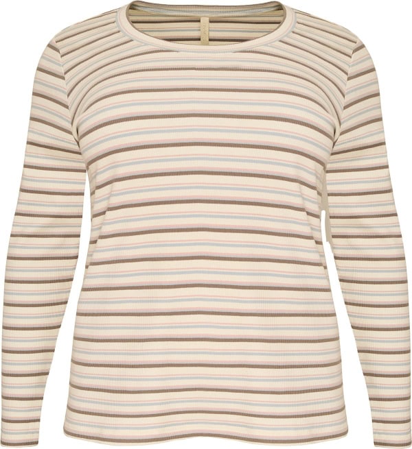 Cassiopeia Sisane Stribet Ribbet Bluse Rosa Combi LG:75 Vejl. 300,-