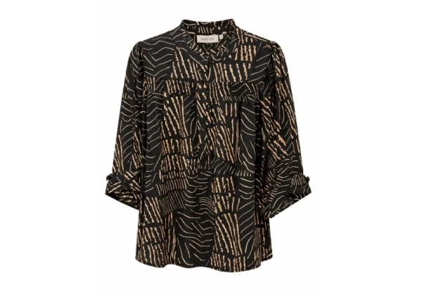 Vanting 9918 Bluse Sort M/Print BM: S:130 M:140 L:150 XL:160 LG:85 Vejl. 299,95