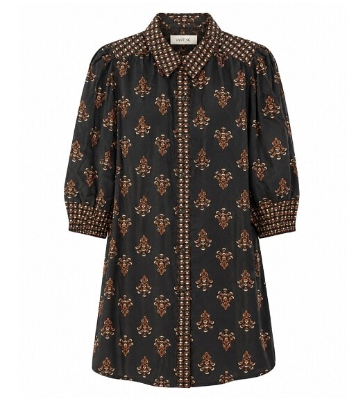 Vanting 9924 Tunic Sort M/Blomster Print BM: S:135 M:145 L:155 XL:165 LG:100 Vejl. 389,95