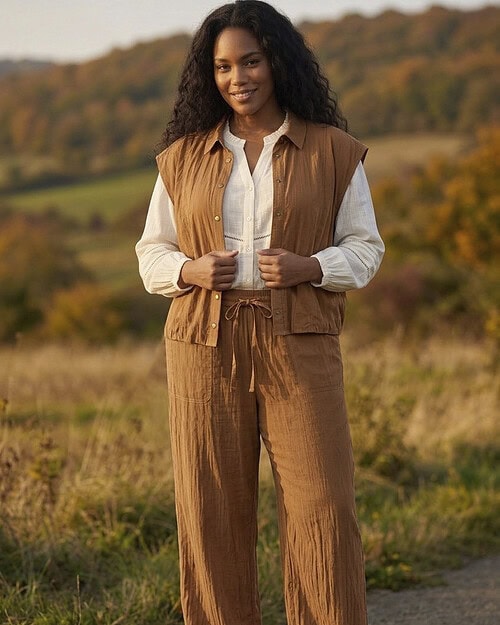 Cassiopeia Vidanna Vest Lyse Brun BM: S:125 M:135 L:145 XL:155 LG:65 Vejl. 400,- - Billede 2