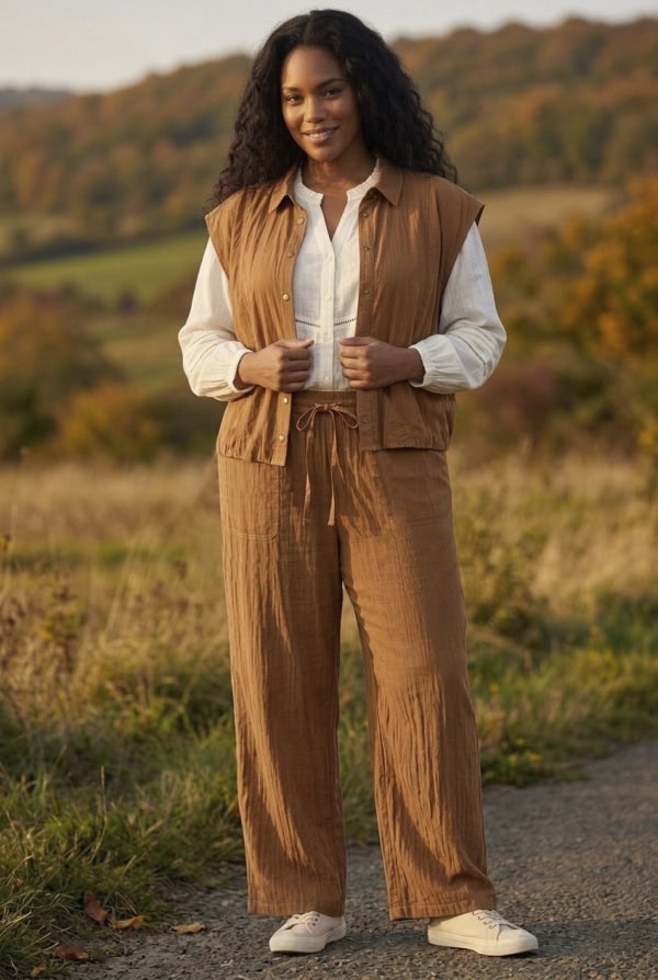Cassiopeia Vidanna Vest Lyse Brun BM: S:125 M:135 L:145 XL:155 LG:65 Vejl. 400,- - Billede 2