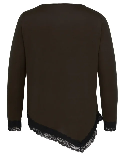 Only Alba Asymmetrisk Tynd Strik Bluse M/Blonde Brun/Sort BM: M:125 L:135 XL:145 LG:70/80 Vejl. 229,95 - Billede 2