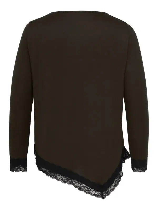Only Alba Asymmetrisk Tynd Strik Bluse M/Blonde Brun/Sort BM: M:125 L:135 XL:145 LG:70/80 Vejl. 229,95 - Billede 2