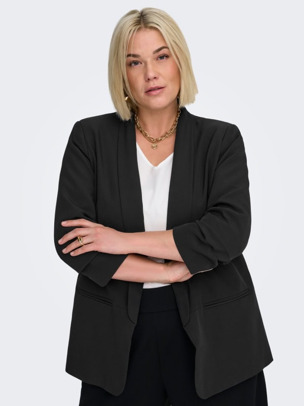 Only Elly 3/4 Åben Blazer Jakke Sort BM: 42:115 44:120 46:125 48:130 50:135 52:140 54:145 LG:80 Vejl. 399,95