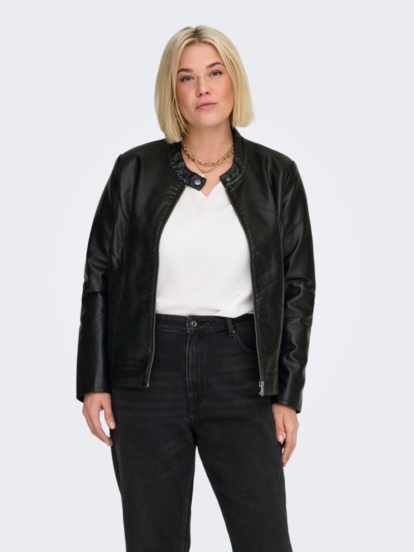 Only Robber Imiteret læder Jakke Sort BM: 46:120 48:125 50:130 52:135 54:140 LG:68 Vejl. 399,95
