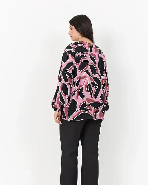 Wasabi Athalia 2 Langærmet Bluse Bladprint Sort/Creme/Bordeaux/Rosa BM: 44:125 46/48:135 50/52:145 54/56:155 58:165 LG:95 Vejl. 349,95 - Billede 3