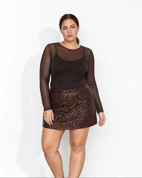 Wasabi Tinja 1 Mesh Bluse Chocolate Plum - Mørk Brun Vejl.199,95