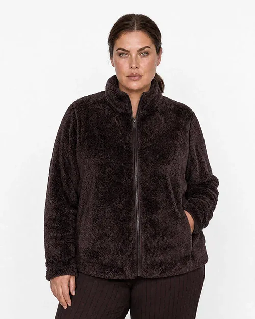 Wasabi Kristie 1 Bamse Jakke Cardigan M/Lynlås Brun BM: 42:115 44:125 46/48:135 50/52:145 54/56:155 LG:80 Vejl. 399,95