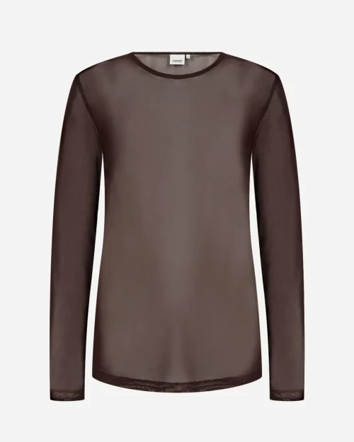 Wasabi Tinja 1 Mesh Bluse Chocolate Plum - Mørk Brun Vejl.199,95 - Billede 2