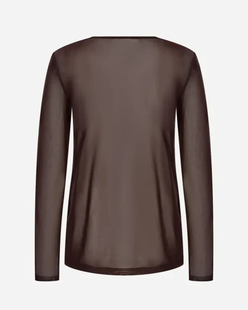 Wasabi Tinja 1 Mesh Bluse Chocolate Plum - Mørk Brun Vejl.199,95 - Billede 3